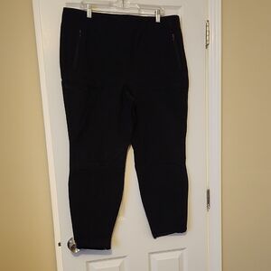 Lane Bryant Black Cropped Zip-Pocket Ponte Pants